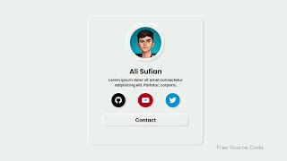 Download the video "Profile card using HTML and CSS"