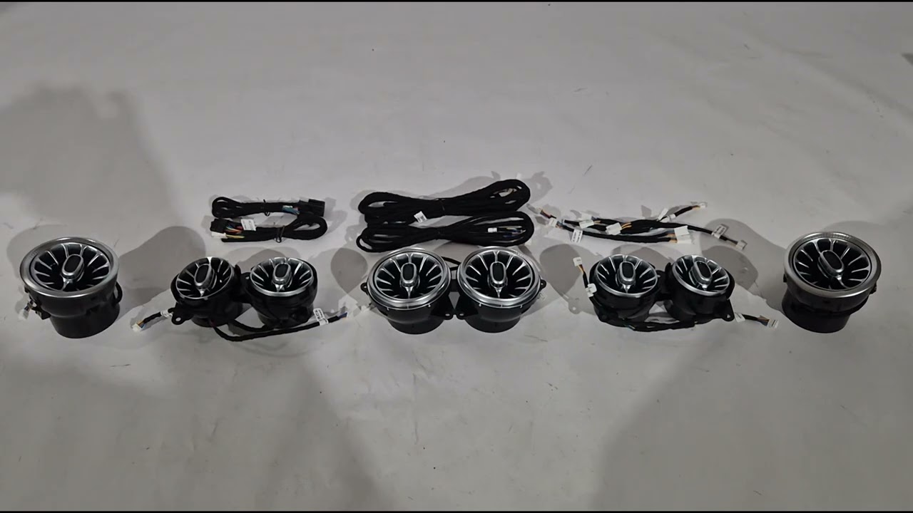 Mercedes S-klasse W222 2013–2022 LED-deflektorer til luftdyser (2014-2017, 7 farver) Video 1