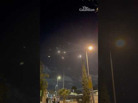 Iranian missiles fly over Israel #iran #israel #middleeastcrisis