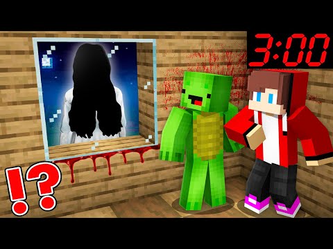 Why Scary SAMARA From THE RING ATTACK HOUSE JJ and Mikey At Night in Minecraft - Maizen