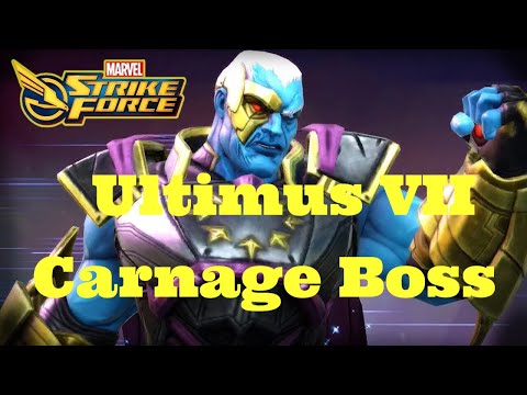 Ultimus 7 Raid - First 3 Lane 8 Nodes Easy - One Shot Carnage Mini Boss Node  - Marvel Strike Force