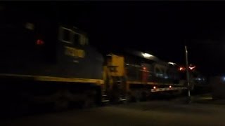 preview picture of video 'CSX Power House Train 7 Locomotives At Night'