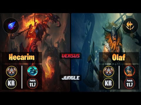 Challenger HECARIM [Phase Rush] (Jungle) VS  OLAF - Challenger KR Patch 11.7