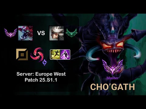 Cho'Gath Top vs Camille - EUW Master - Patch 25.S1.1