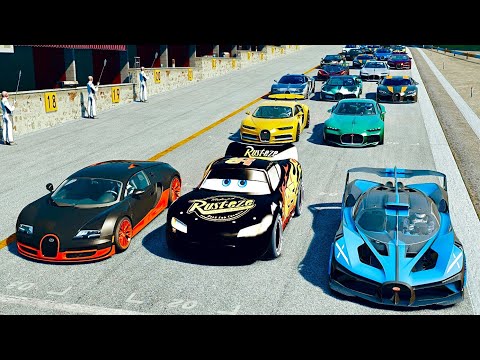 Lightning McQueen Black Edition vs Bugatti Hypercars at Highlands