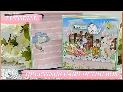 TUTORIAL - How to Make a Cute Spring Greetings Card in the Box - Rainbow Meadow - cardmaking, diy