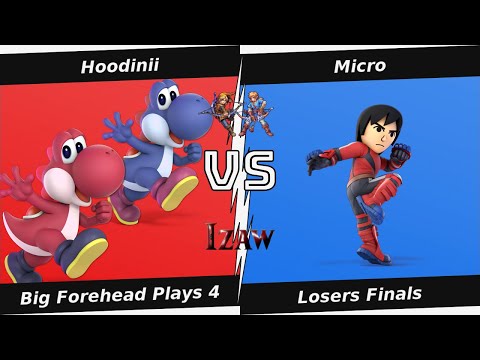 Big Forehead Plays 4 Losers Finals - Hoodinii (Yoshi) Vs Micro (Mii Brawler) - SSBU