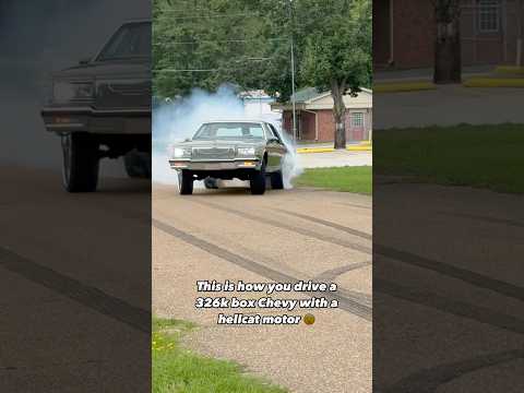 This is how you drive a 326k box Chevy with a hellcat motor 😮