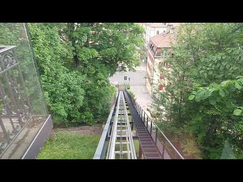 Standseilbahn Le Locle Gare Talfahrt 2021 - funiculaire Suisse