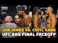 Jon Jones Has Tense Final Staredown With Ciryl Gane, Conor McGregor Makes Cameo | UFC 285