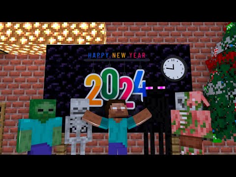 Monster School : HAPPY NEW YEAR 2024 HORROR - Minecraft Animation