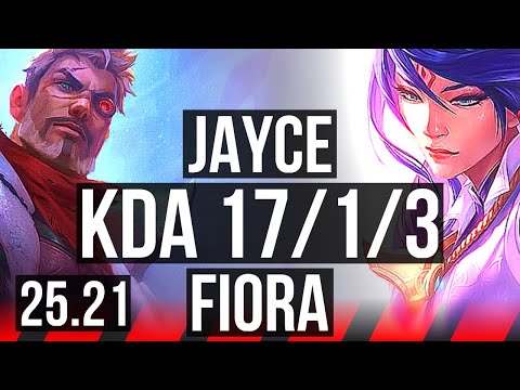 JAYCE vs FIORA (TOP) | 17/1/3, 11 solo kills, 58k DMG, Legendary | KR Master | 25.21