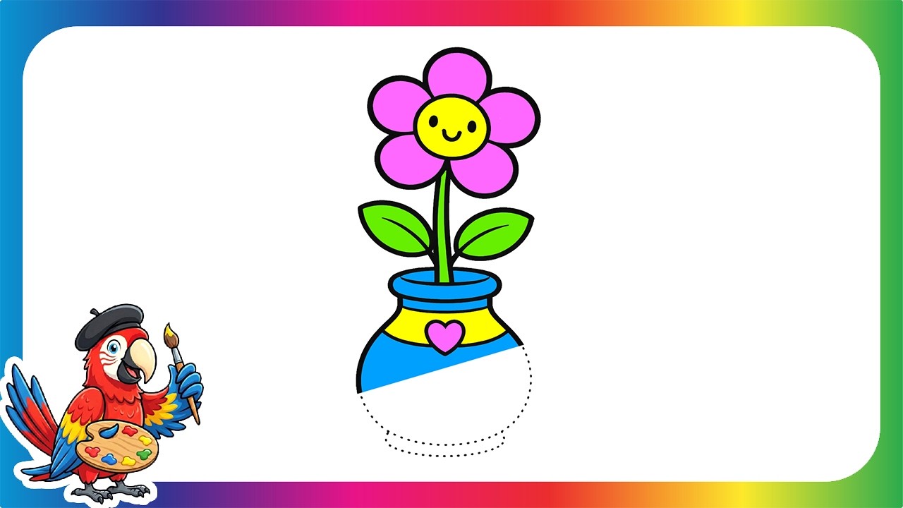 How to Draw a Cute Flower (+FREE Tracing Worksheet File)