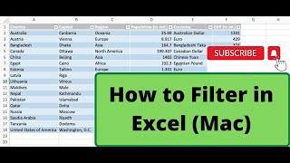 How to filter in Excel (Mac)