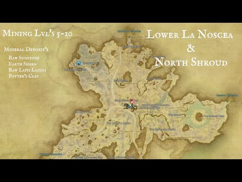 Final Fantasy XIV Online: Mining Node Locations in Lower La Noscea and North Shroud LVL's 5-10