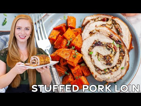 Bacon & Apple Stuffed Pork Loin Roll Recipe | with Easy Gravy | Special Occasion Dinner Idea!