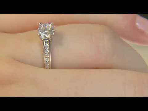0.85 Carat Channel Set Side Stone Diamond Engagement Ring PR1089