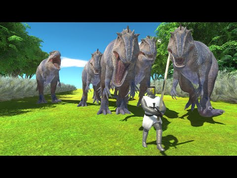 Escape from the Giganotosaurus in the narrow and dangerous forest - Animal Revolt Battle Simulator