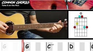 Take it on the Run - REO Speedwagon | EASY GUITAR CHORDS | Common Chords