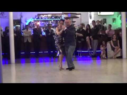  Lara Carminati  and  Marco Palladino  are  dancing  to  the  tango  "  Corazon Encadenado  "  by  Francisco Canaro  at  Pasqua Tango Festival  in  2019