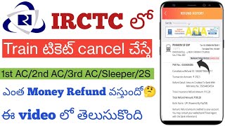 Train Ticket Cancellation Charges IRCTC telugu 2023|Waiting and confirm Refund Rules