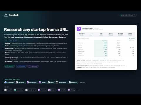 AlgoTurk - Research Agent for Startups 소개 영상