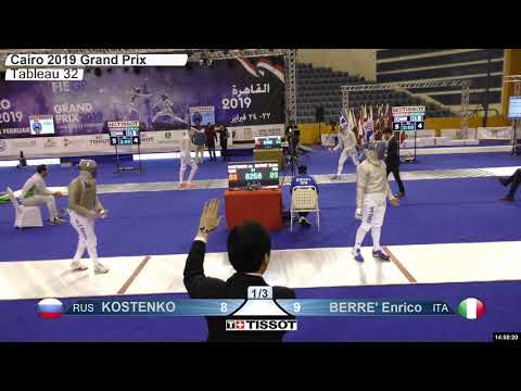 2019 158 T32 14 M S Individual Cairo EGY GP RED KOSTENKO RUS vs BERRE‘ ITA