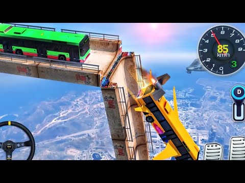 Vertical Impossible Bus Mega Ramp - Bus Stunt Tracks Racing 3D - Android GamePlay