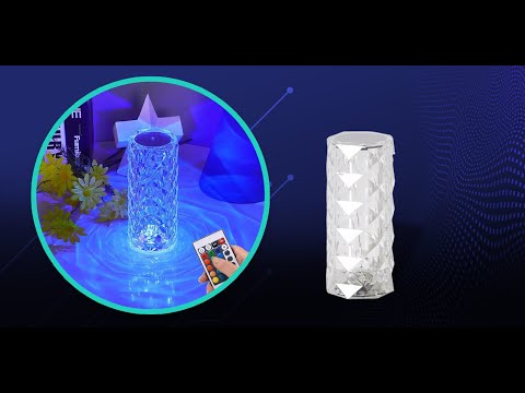 Crystal diamond table lamp color changing, touch control cre...