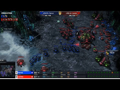 Starcraft II HomeStory Cup XXI 2022 Jul24 Lambo(Z) v Serral(Z) Game 1 MAPS- [ESL] Data-C