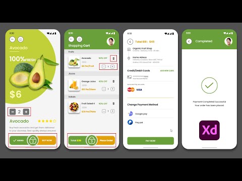  How to Create E commerce Food Delivery App in Adobe XD App UI UX Design