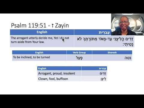 Hebrew - Reading Psalm 119:51 - ז (zayin)