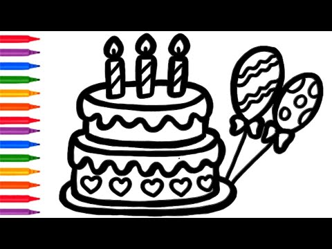 How to Draw a 3D Birthday Cake 🎂 Step by Step | Perfect Cake Drawing Tutorial