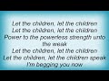Simple Minds - Let The Children Speak Lyrics