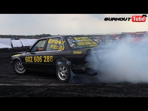 Palenie gumy BMW E30 320 "BATON" - XXI Ogólnopolski Zlot BMW Toruń 2018