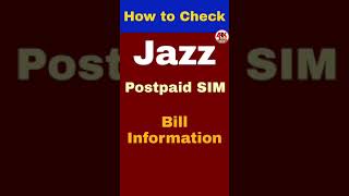How to Check Jazz Postpaid Bill Info #Shorts