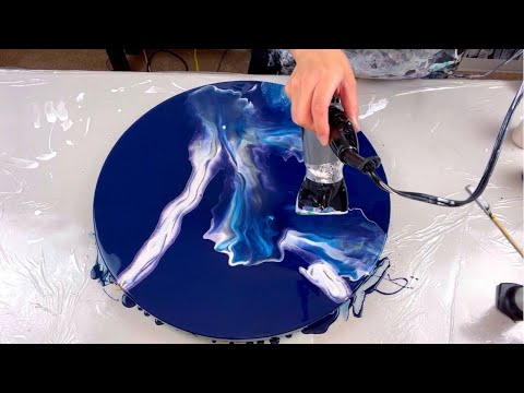 # 442 - INSANE 😱 Pearl Colors on a RICH Blue Base! 🔵 Acrylic Pouring ~ Abstract Art