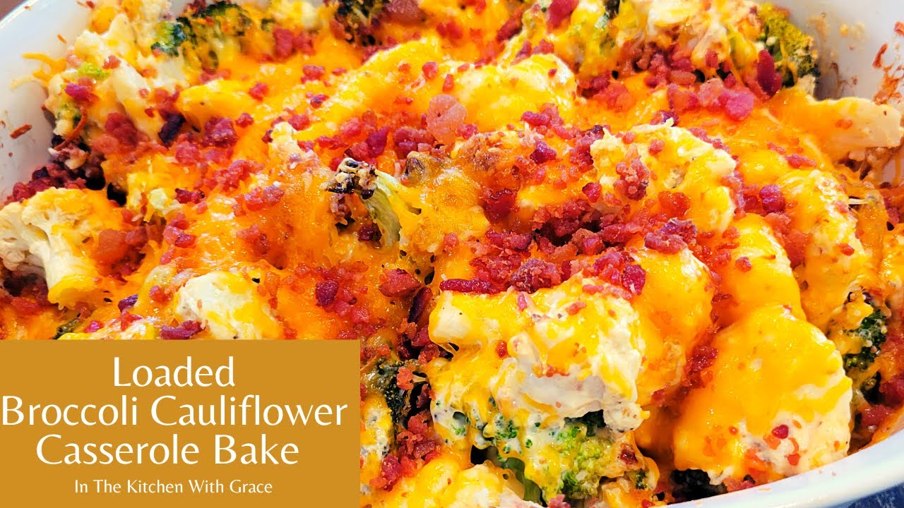 Loaded Broccoli Cauliflower Casserole Bake | Delicious Hearty Easy Side Dishes