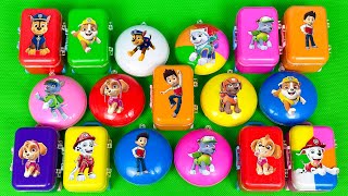 Looking For Paw Patrol Inside Mini Suitcases & Circle Shapes With Colorful Slime - Satisfying ASMR