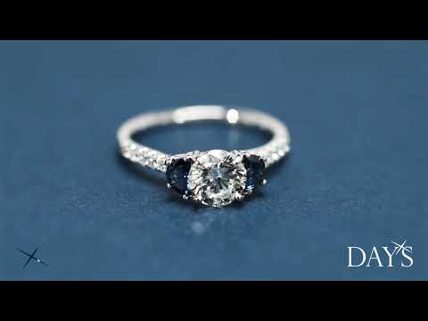 Diamond and Sapphire Engagement Ring in 14kt White Gold (1 1/7ct tw)