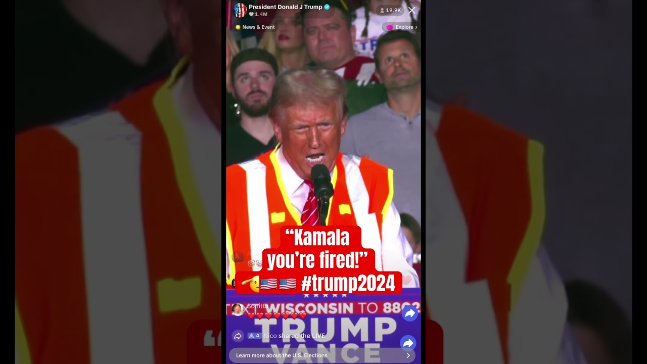 Kamala you’re fired! #trump #trump2024 #politics #rallying #trumprally #harris #funny
