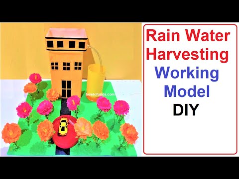 rain water harvesting working model 3d diy at home innovative and creative design howtofunda