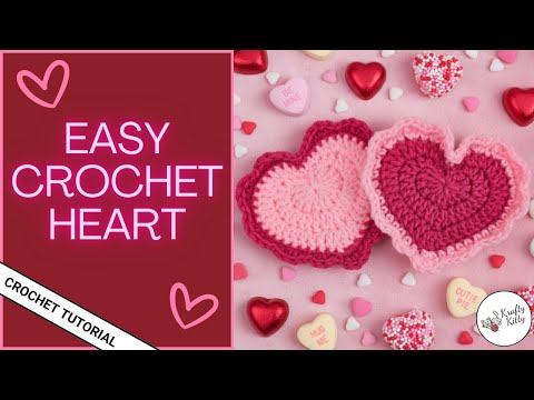 HOW TO CROCHET A HEART | EASY VALENTINE HEART | CROCHET HEART COASTER | CROCHET HEART APPLIQUE