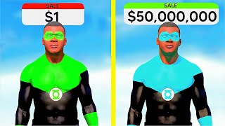 $1 GREEN LANTERN Vs $1,000,000 Team 4 LANTERN In GTA 5 (GTA 5 MODS)