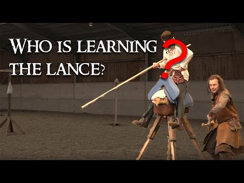 MYSTERY GUEST learns to use a lance! (who is it?)