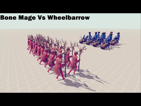 20x Bone Mage Vs 8x Wheelbarrow TABS-Totally Accurate Battle Simulator