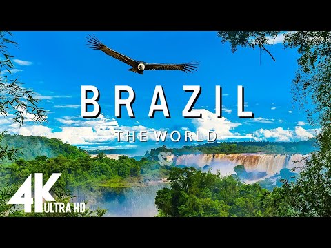 FLYING OVER BRAZIL (4K UHD) - Scenic Nature Film With Calming Music - 4K Video Ultra HD