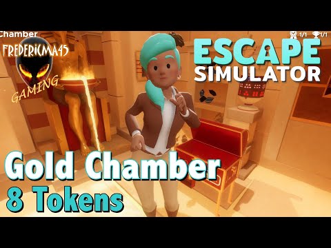 Escape Simulator : GOLD CHAMBER Labyrinth of Egypt / 8 Tokens Location