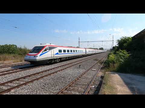 (4K) Trains at Adendro station, Macedonia, Greece