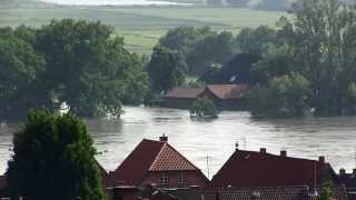 preview picture of video 'Lauenburg - Elbe-Hochwasser 2013 / Rufer-Sicht nach Hohnstorf'